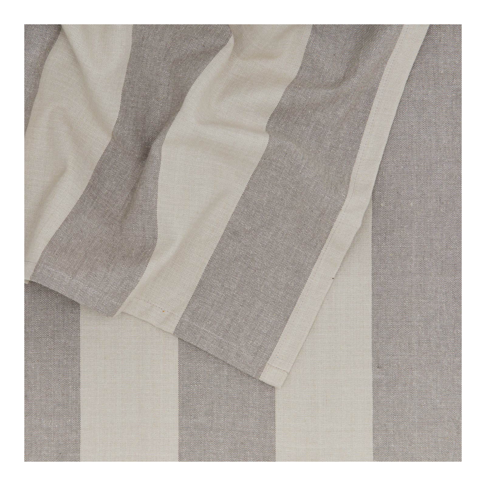 Essential Striped Tablecloth, Light Gray/Dark Gray