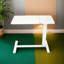 Table roulante mobile en blanc, hauteur réglable pour ordinateur portable, coffre-fort et lit Bureau ergonomique blanc avec roulettes