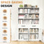 Bibliothèque blanche en métal avec tablettes ouvertes, 2 tiroirs et portes pour le bureau à domicile ou le bureau, Stable Stylish