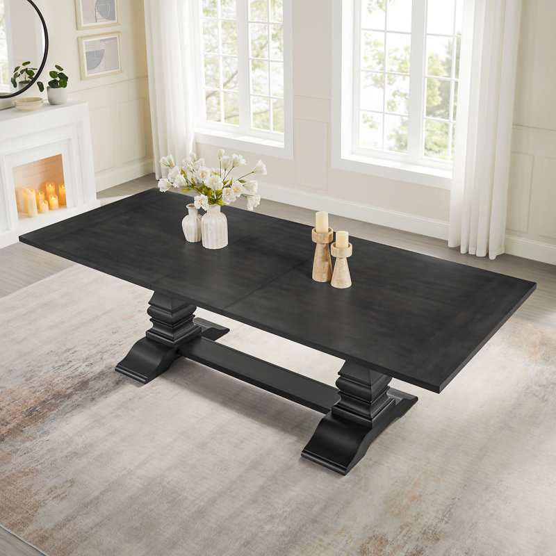 Grande table de cuisine moderne Mid-Century Minobay, table rectangulaire pour le salon, la salle à manger, table de salle à manger extensible en bois de 102,01 pouces, table de salle à manger extensible de 6 personnes