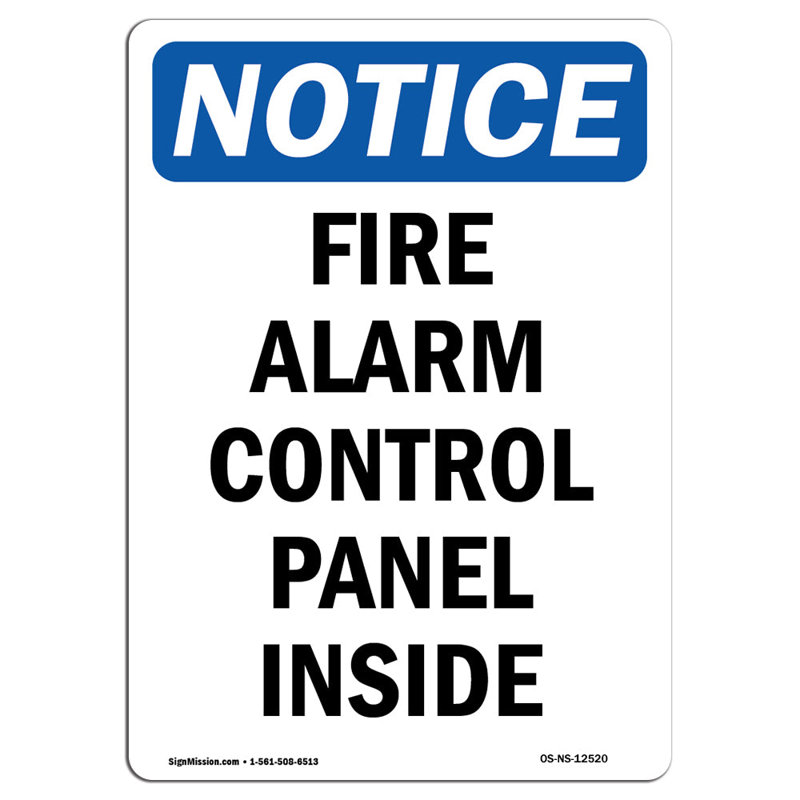 Fire Alarm Control Panel inside Sign