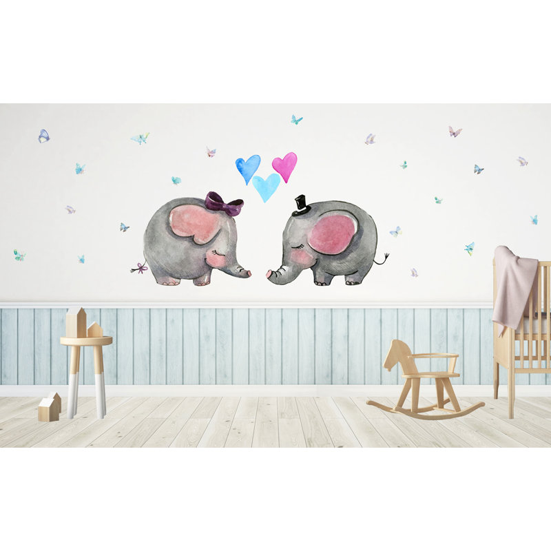 Caricature d'éléphant «Little Love», animaux mignons, L 9 po x l 15 po
