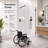 Cascada 36" W x 76" H Frameless Single Fixed Glass Panel,3/8" (10 mm) Tempered Glass with Safety Film, Easy-Clean Coating & Adjustable Support Bar, Matte Black-123414150-123414153-123414148