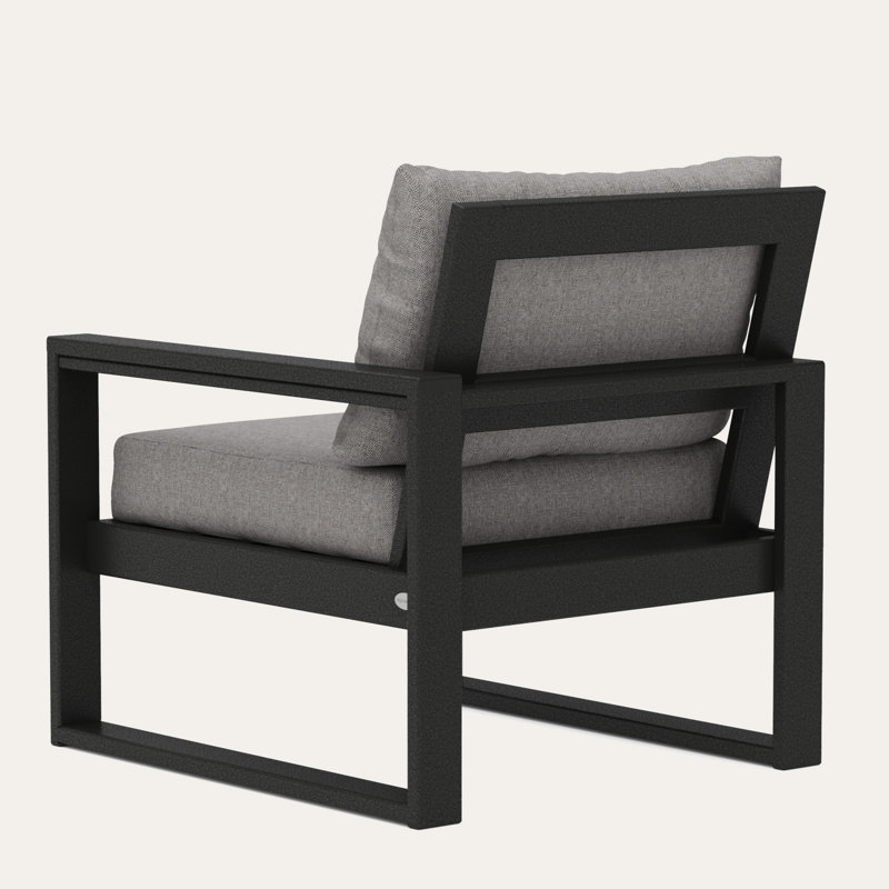 POLYWOOD Outdoor Lounge Chair, Grey Revolution®, Black