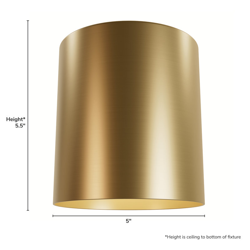 Luxe Gold Small Drum LED Flush Mount Ceiling Light