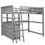 Lit mezzanine double avec bureau et tiroirs de rangement - Faites de votre chambre à coucher un espace fonctionnel élégant Contrôle de la qualité en bois de pin massif-293043698