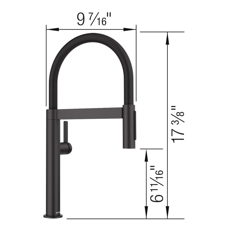 Robinet de cuisine à double jet Culina Mini II - Noir mat, Noir mat
