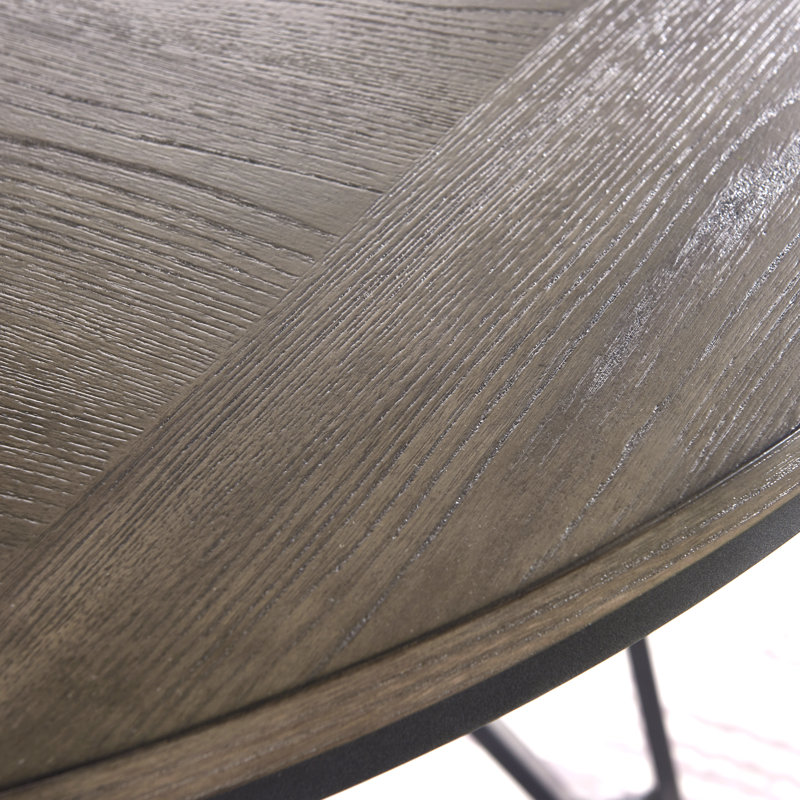 Table de salle à manger Nydia, Plateau gris/ base noire