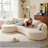 3-Seater Compression Sectional Sofa With L-Shaped Chaise And 5 Pillows, Upholstered Lambswool Fabric Cloud Sofa Couch For Living Room, Office, Tool-Free Assembly-1926288482