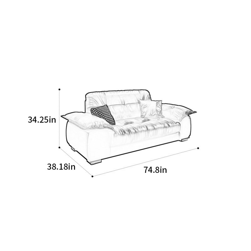 American retro cloud sofa, 2, 34.25"H x 74.8"W x 38.18"D