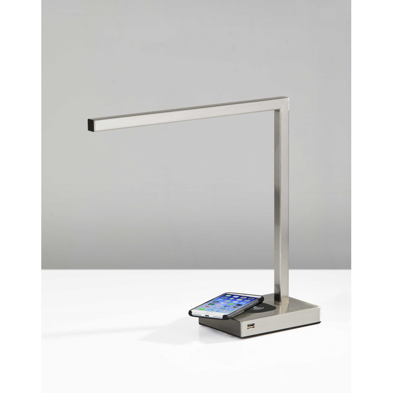 Capri Metal USB Desk Lamp, Brushed Steel