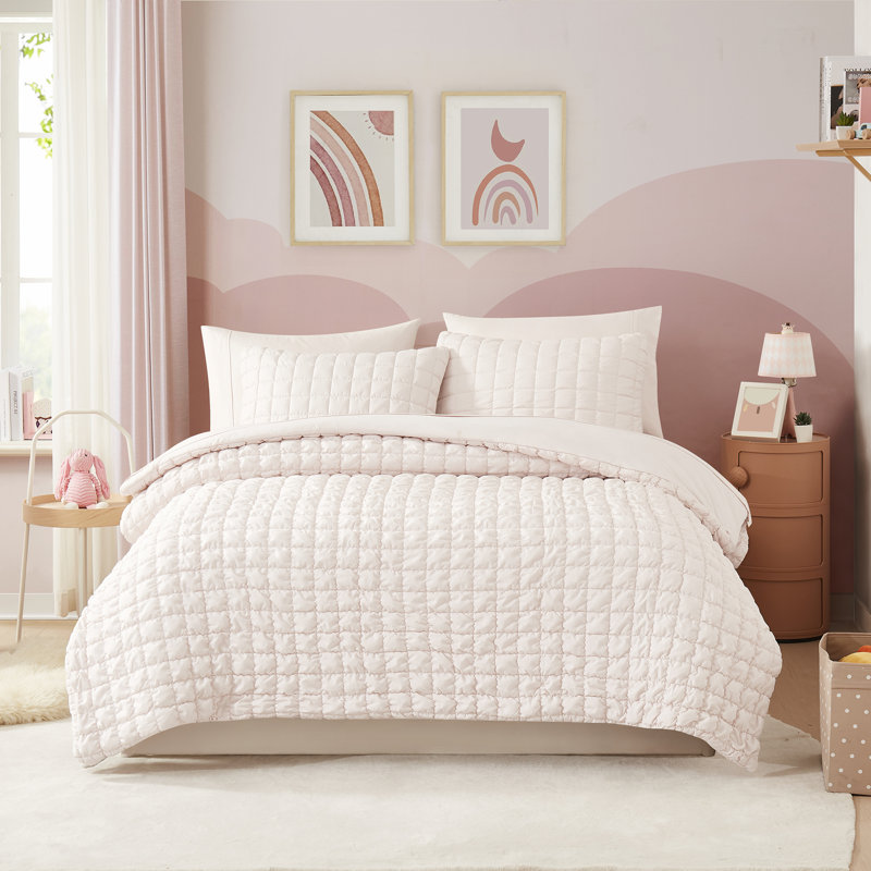 L'ensemble de literie Marshmellow Poufs Solid Kids comprend un ensemble de draps de Sweet Home Collection®, Lit simple