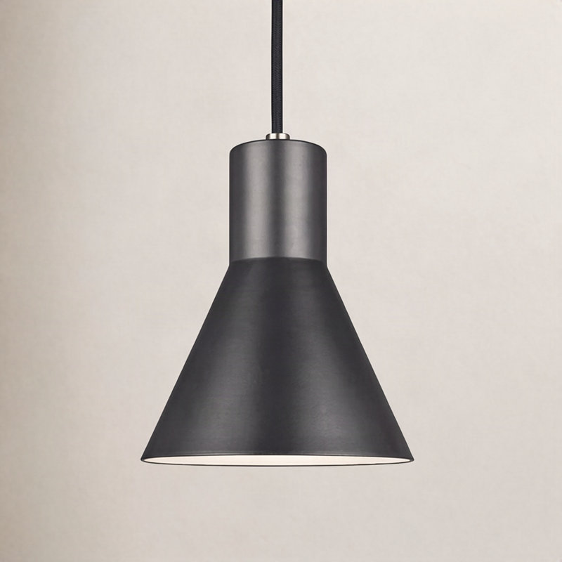 Byers 1-Light Dimmable Cone Pendant, Brushed Nickel, Yes