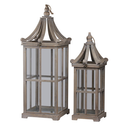 Ensemble de lanternes en bois 2 pièces