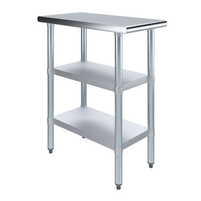 Express KitchQuip Stainless Steel Table with 2 Undershelves - 35"H x 30"W x 12"D