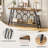 Unique 63" Console Table with Charging Station and Storage Shelf-105532774