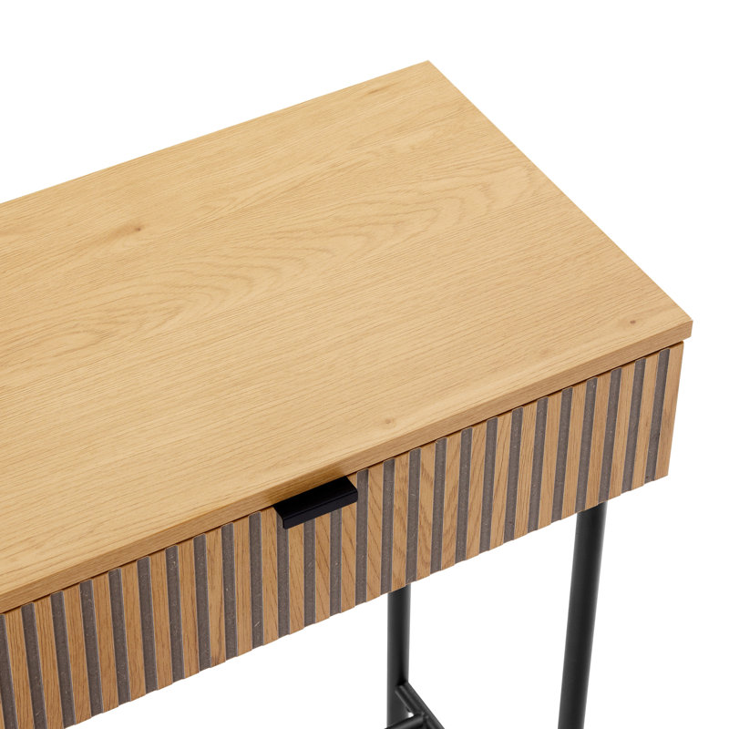 Console Table In Black/Natural Wood Effect Finish