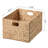 Rectangular Natural Water Hyacinth Hand Woven Rattan Wicker Storage Basket Set with Iron Wire Frame-523157273