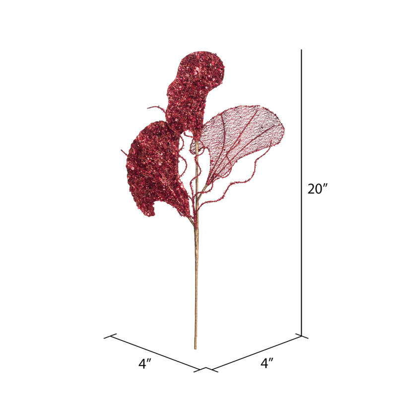 Vaporisateur de Noël artificiel à paillettes Fiddle Leaf, Rouge