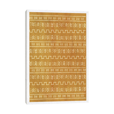 Rust Mustard Aztec Pattern 1 Piece Painting on Canvas