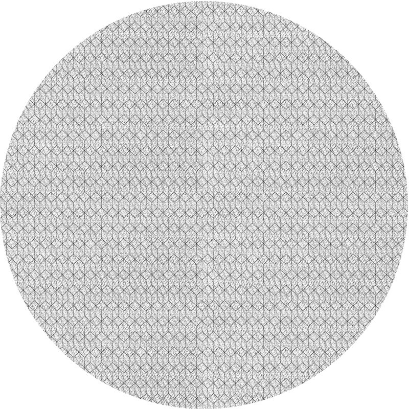 Tapis décoratif gris à motif géométrique Richie, Rond 8 pi