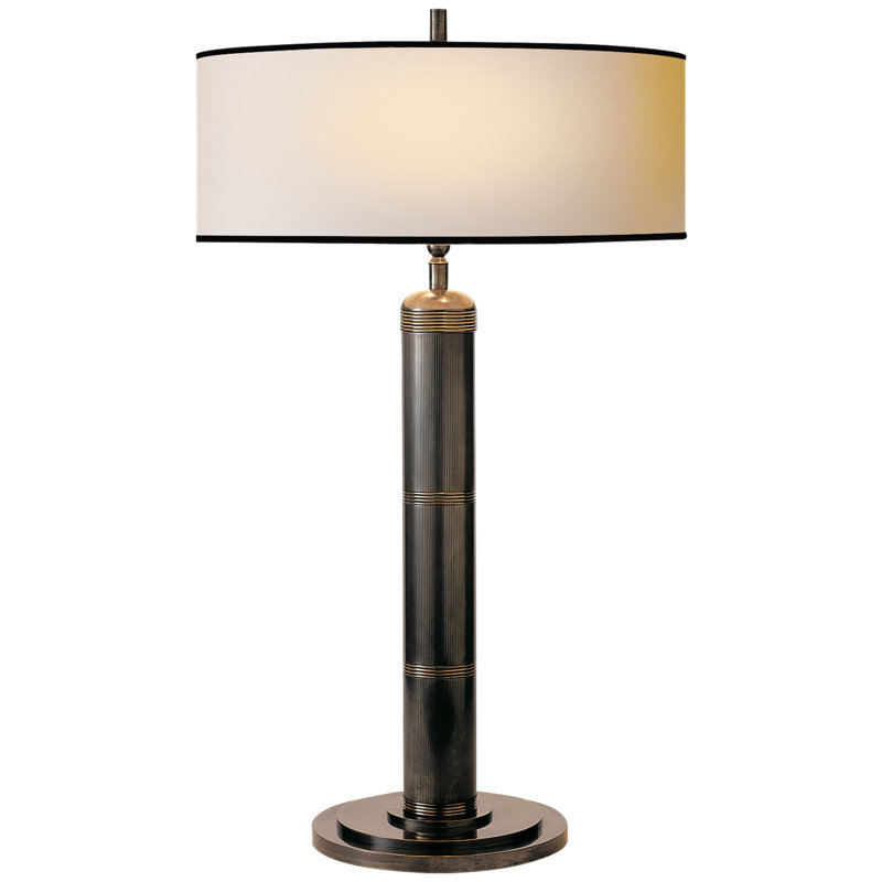 Thomas O'Brien Longacre Tall Table Lamp, Bronze, Fabric