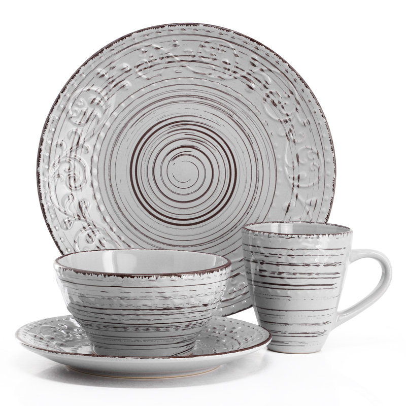  Service de table 16 pièces Radiance Ocean Bloom, Gris