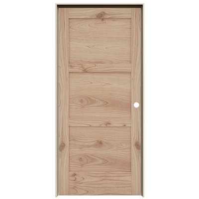 MODA 3-Panel Solid Core Unfinished White Cedar Prehung Interior Door
