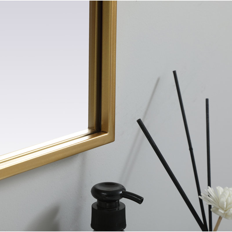 Sabine Metal Arch Wall Mirror, Brass, 36" x 22"