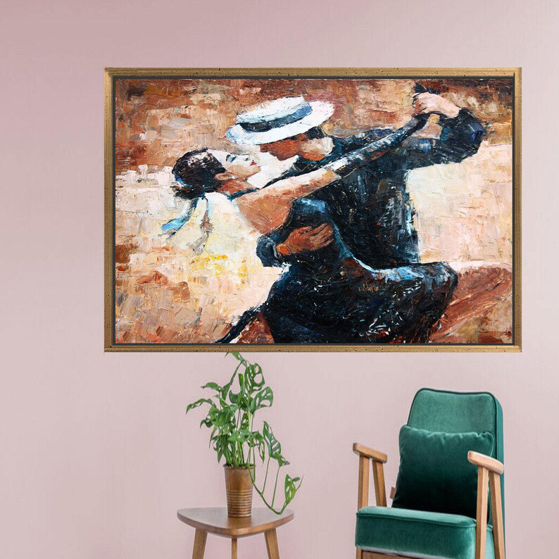 Print on Canvas, 80 cm H x 110 cm W, Gold Floater Framed