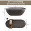 Baignoire de trempage autoportante en résine de pierre 63 po avec trop-plein et drain escamotable de 63 po pour salle de bain contemporaine, gris mat 23S03-63Mg
