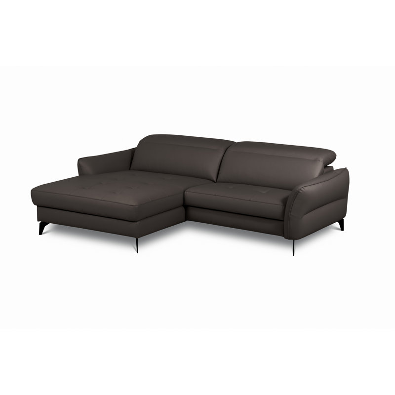 Manchester Leather Corner Sofabed with Adjustable Headrests and Storage, Left Hand Facing, Brown