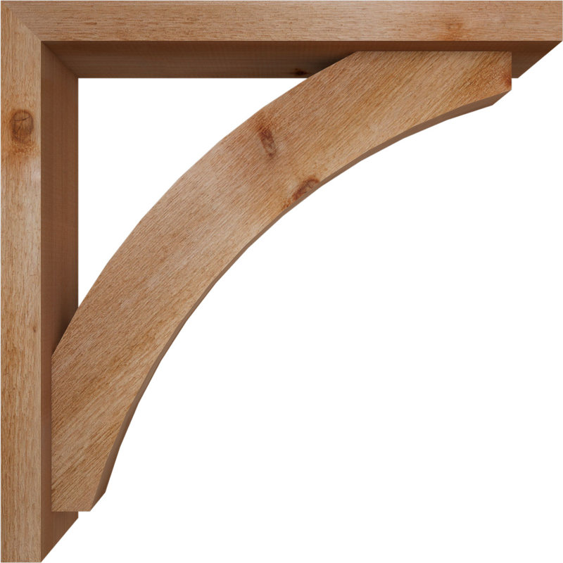 Thorton Block Bracket with Offset Brace, 28 x 28, 4"W Western Red Cedar (Rough Sawn)