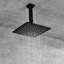 Pomme de douche 12 po - Douche échelle noir mat, fixation au plafond, laiton et acier inoxydable, puissant-126353148