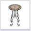 Table d'appoint ronde ronde en céramique, colorée et noire