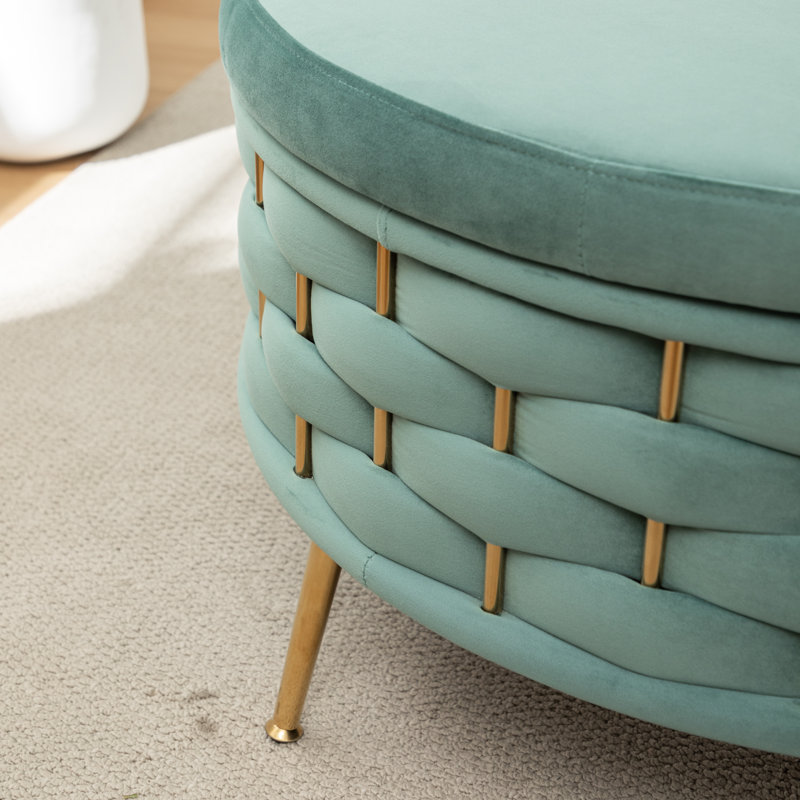 Repose-pieds rond avec rangement Cristen, Vert