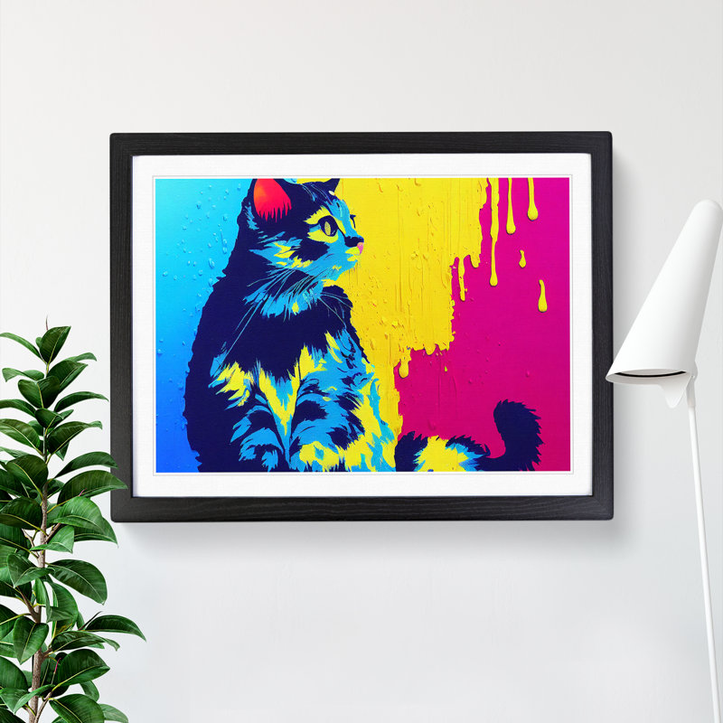 Cat Splash Vol.5 Abstract - Framed Print, Black, 25cm H x 34cm W x 2cm D