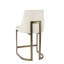 Tabouret de hauteur de comptoir moderne H 26 po - rembourré avec une base en métal, des accoudoirs incurvés et un dossier arrondi pour une structure sophistiquée. Revêtement en mousse à haute densité.