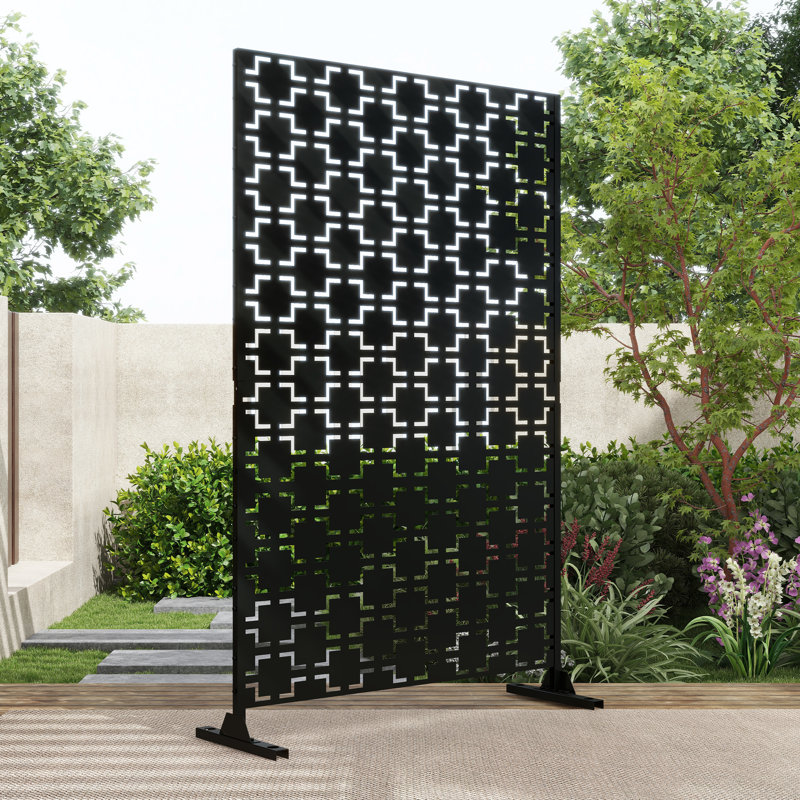 Pacifa Series Metal Privacy Screen, Black