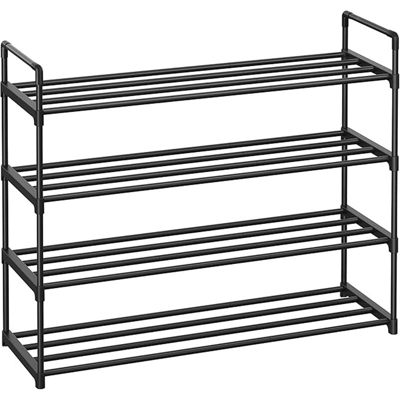 Songmics Shoe Rack, 4 Tier Shoe Organizer, Metal Shoe Storage Shelf For 20 Pairs Of Shoes, Easy To Assemble, Entryway, Black Ulsa14bk