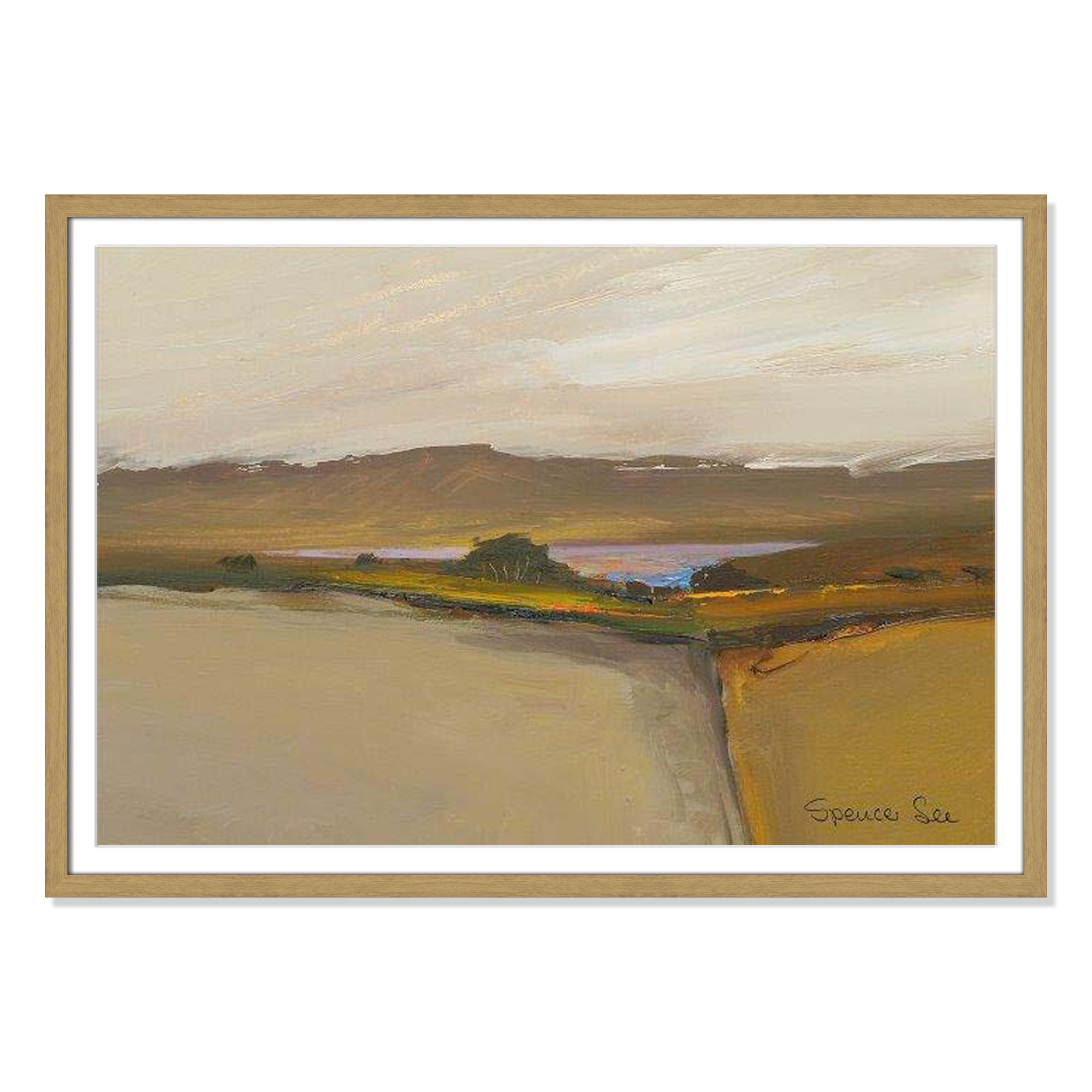 Heaven and Earth IV By Spencer Lee - Framed Art w/ 4 Ply Matboard, Natural Framed, 25.5" H x 35.5" W x 0.75" D