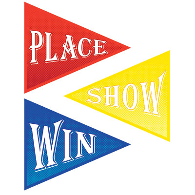 Win, Place & Show Cutouts - 17½ po - paquet de 12
