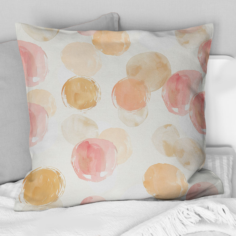 Coussin rose Boho Circles II - Boho, H 16 po x l 16 po