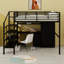 Lit mezzanine en métal avec ensemble de table et garde-robe