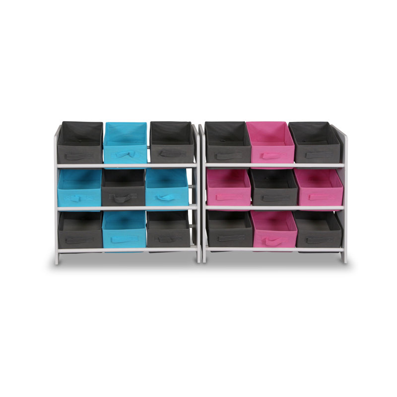 Hollander Rebrilliant Toy Organiser with Bins, Black/Pink