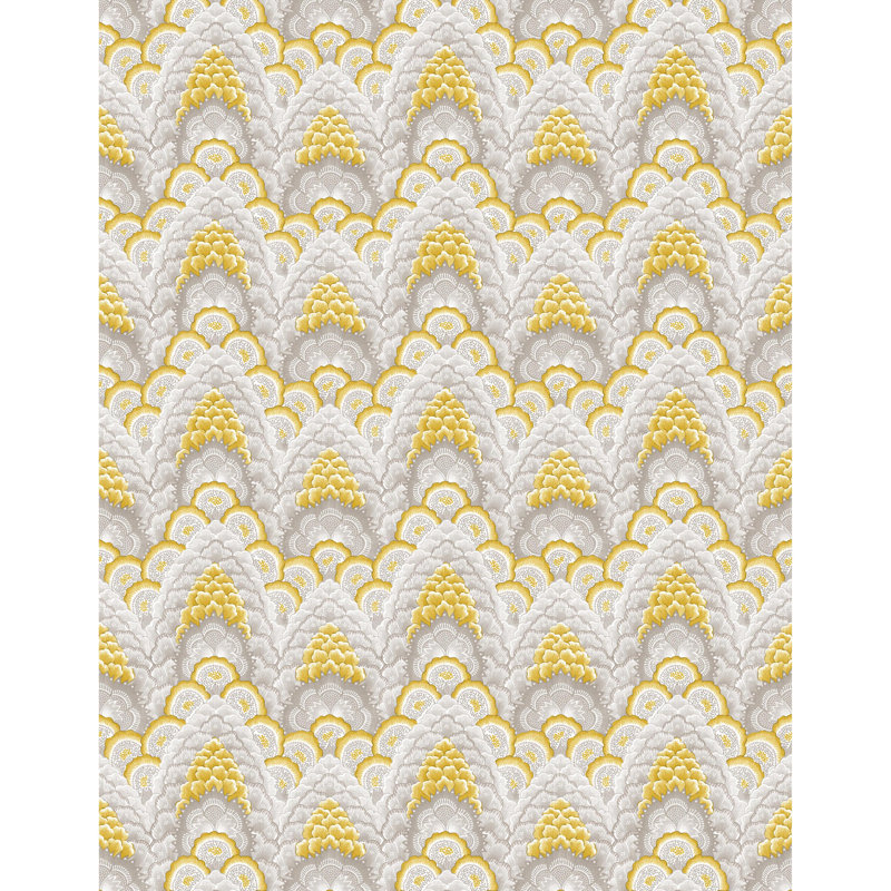 Ganges Geometric Vinyl Wallpaper Roll, Ocre