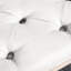 Banc de bout 32 po, blanc crème avec coussin et banc au design élégant, structure solide en tissu