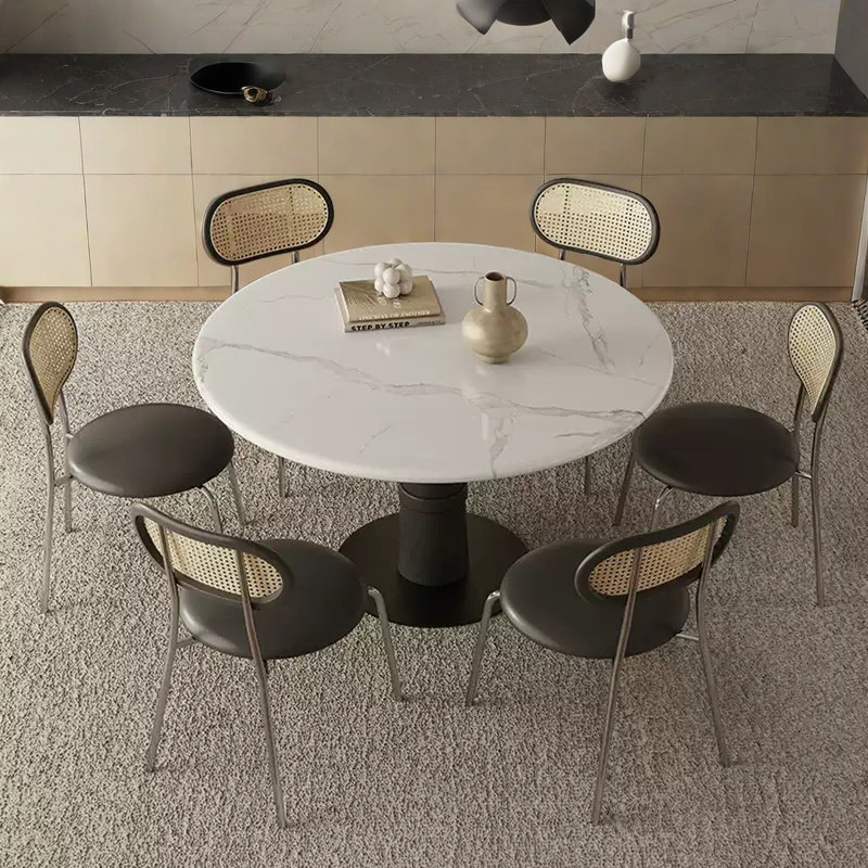 Ensemble de table de salle à manger Chic, H 29,5 po x L 47,2 po x l 47,2 po, 7 Pieces: Table, 6 Chairs