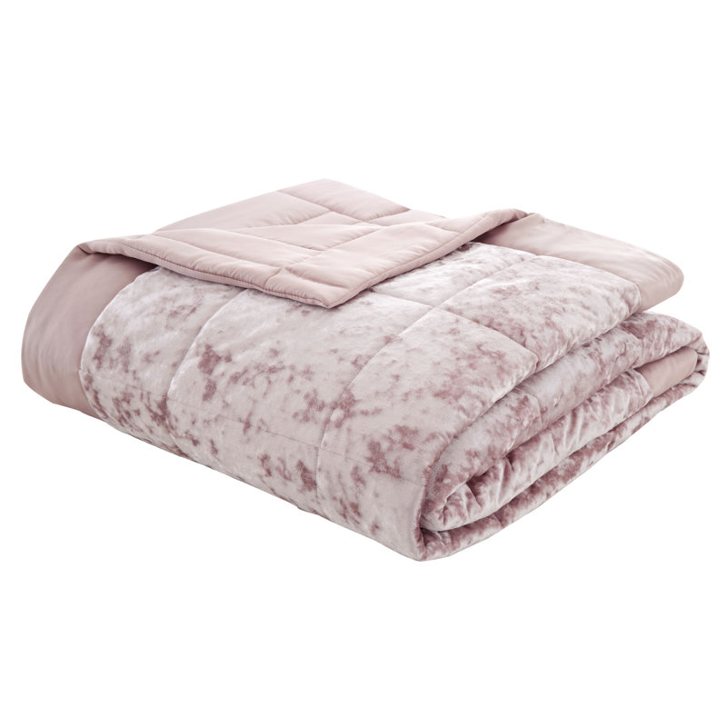 Crushed Velvet Bedspread, Blush