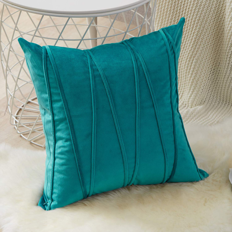 Chevron Geometric Pillow Cover, Turquoise, 20" x 20"
